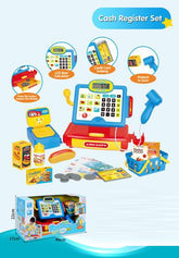 Simulate supermarket casher shopping set electric sound and lights toy cash register with scanner